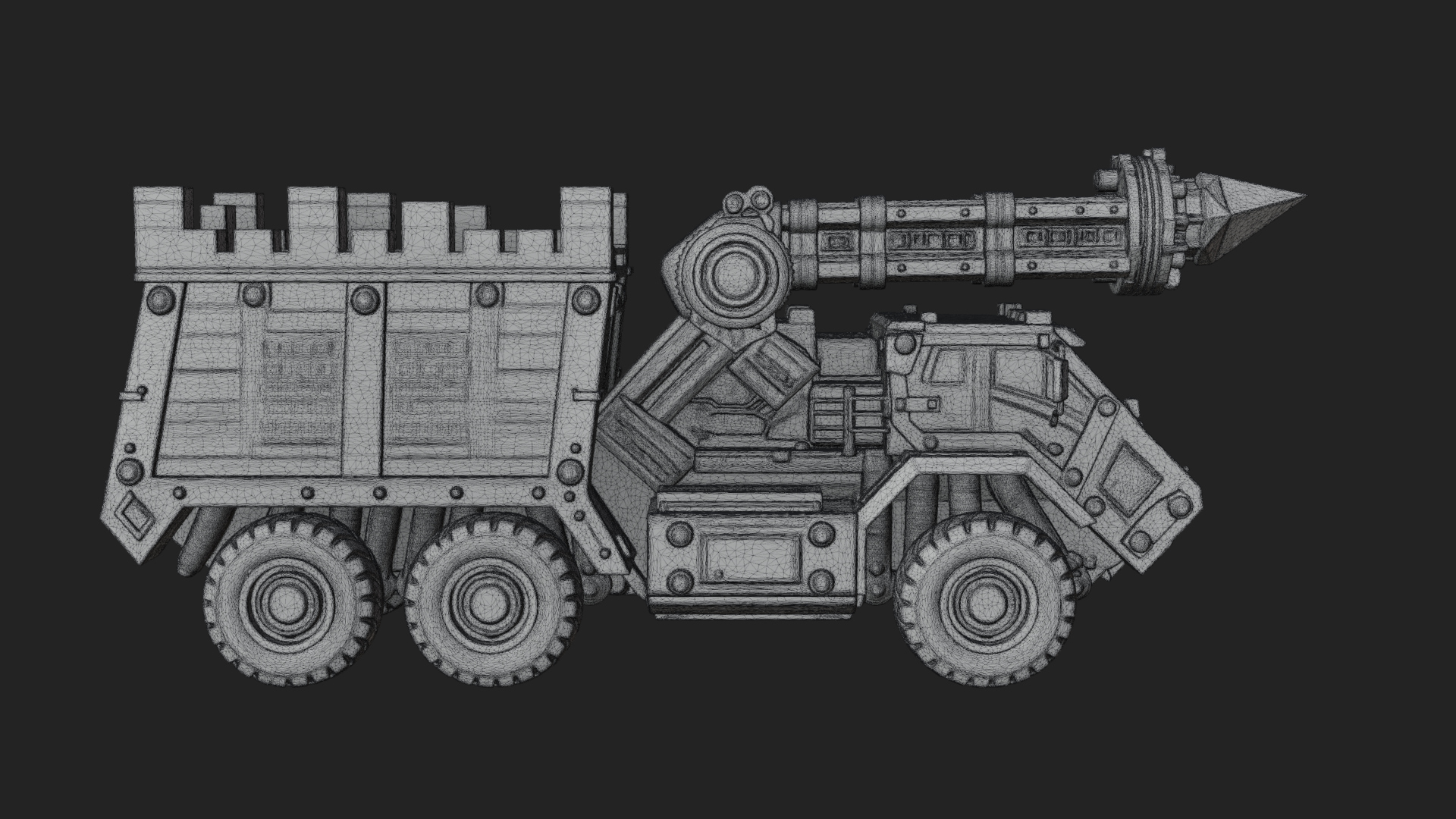 Armored Siege Truck Model Design 2 3D Print Model 3D Model