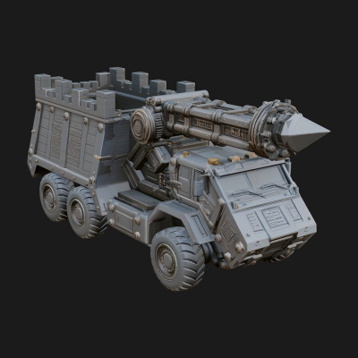Armored Siege Truck Model Design 2 3D Print Model