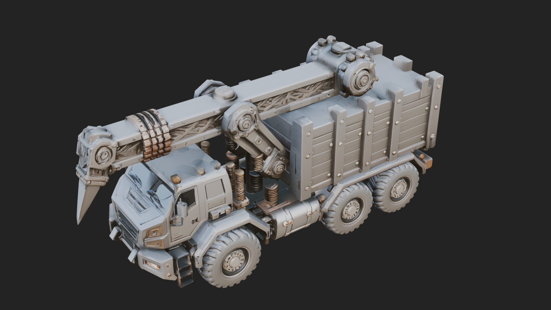 Armored Siege Truck Model Design 3 3D Print Model 3D Model