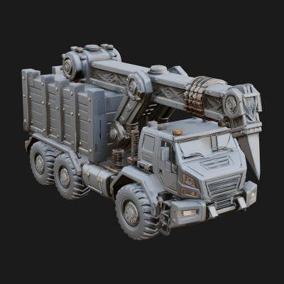 Armored Siege Truck Model Design 3 3D Print Model