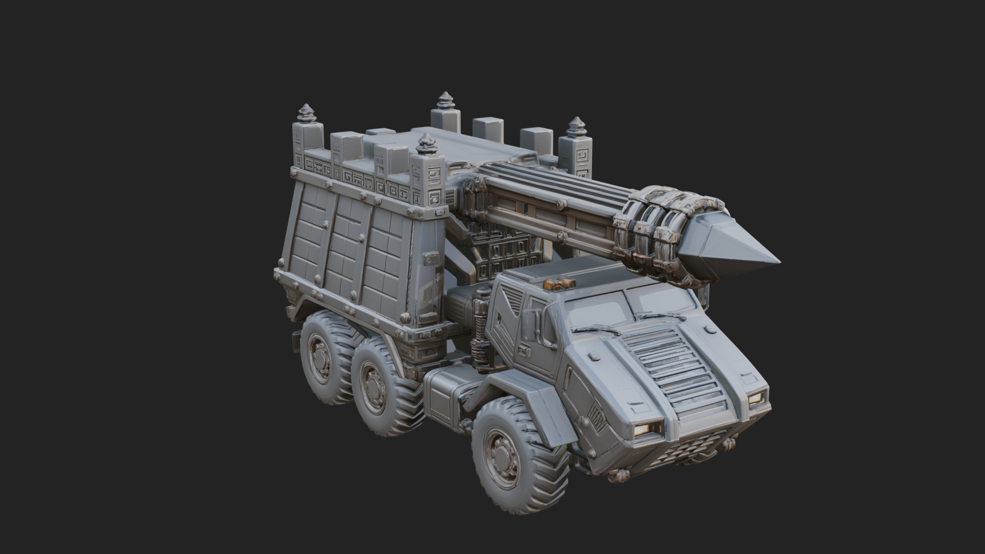 Armored Siege Truck Model Design 4 3D Print Model 3D Model