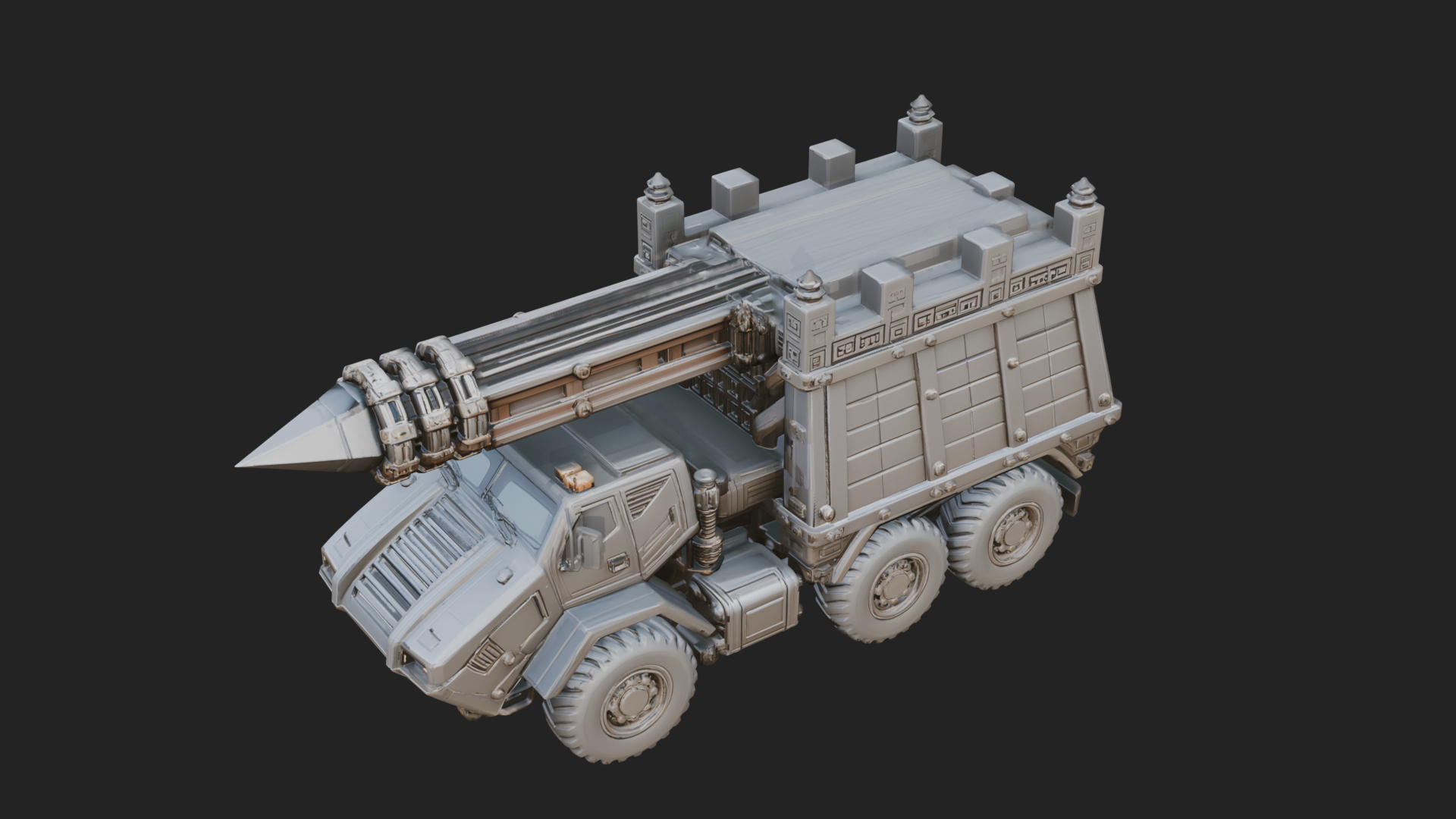 Armored Siege Truck Model Design 4 3D Print Model 3D Model