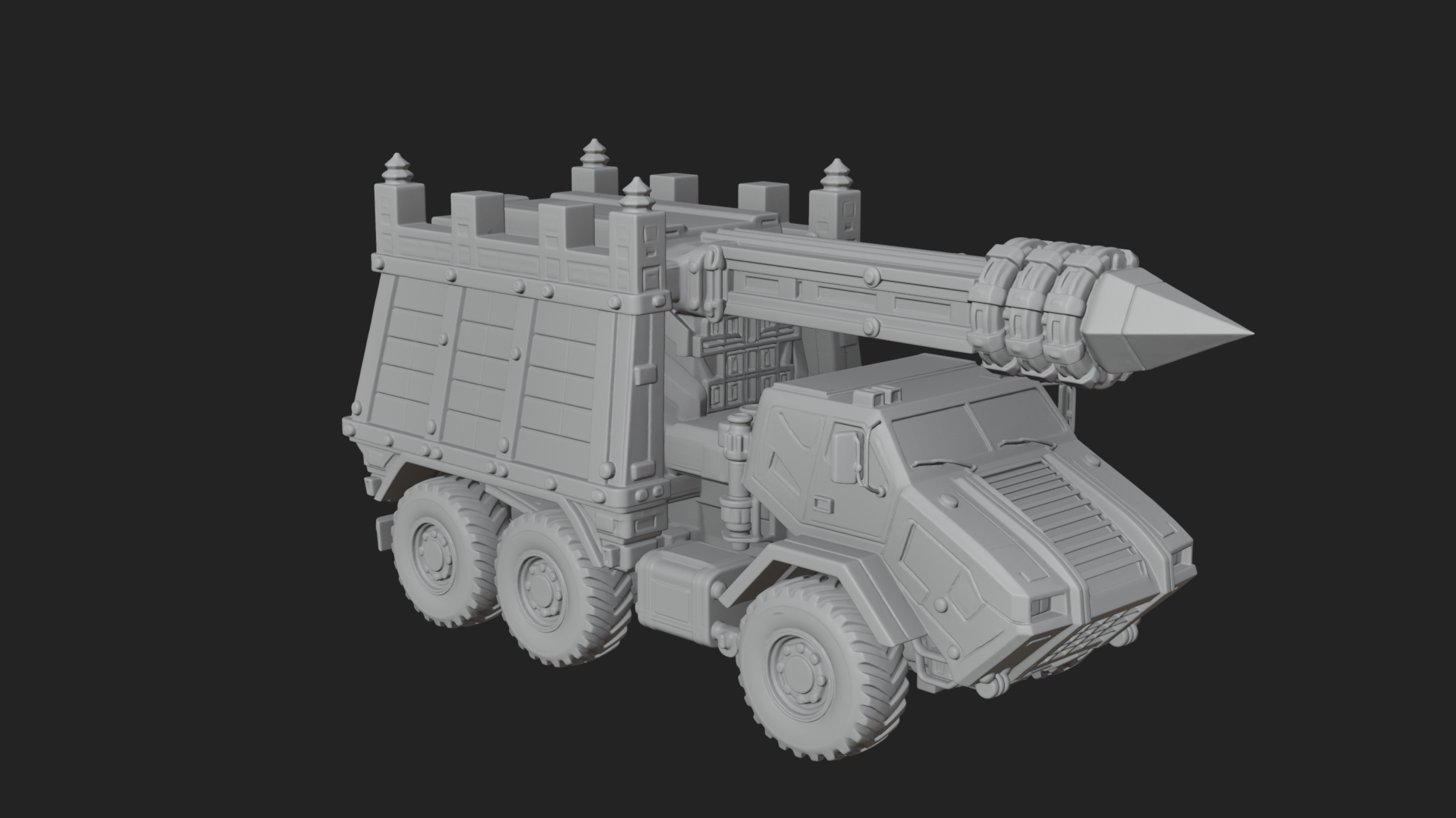 Armored Siege Truck Model Design 4 3D Print Model 3D Model