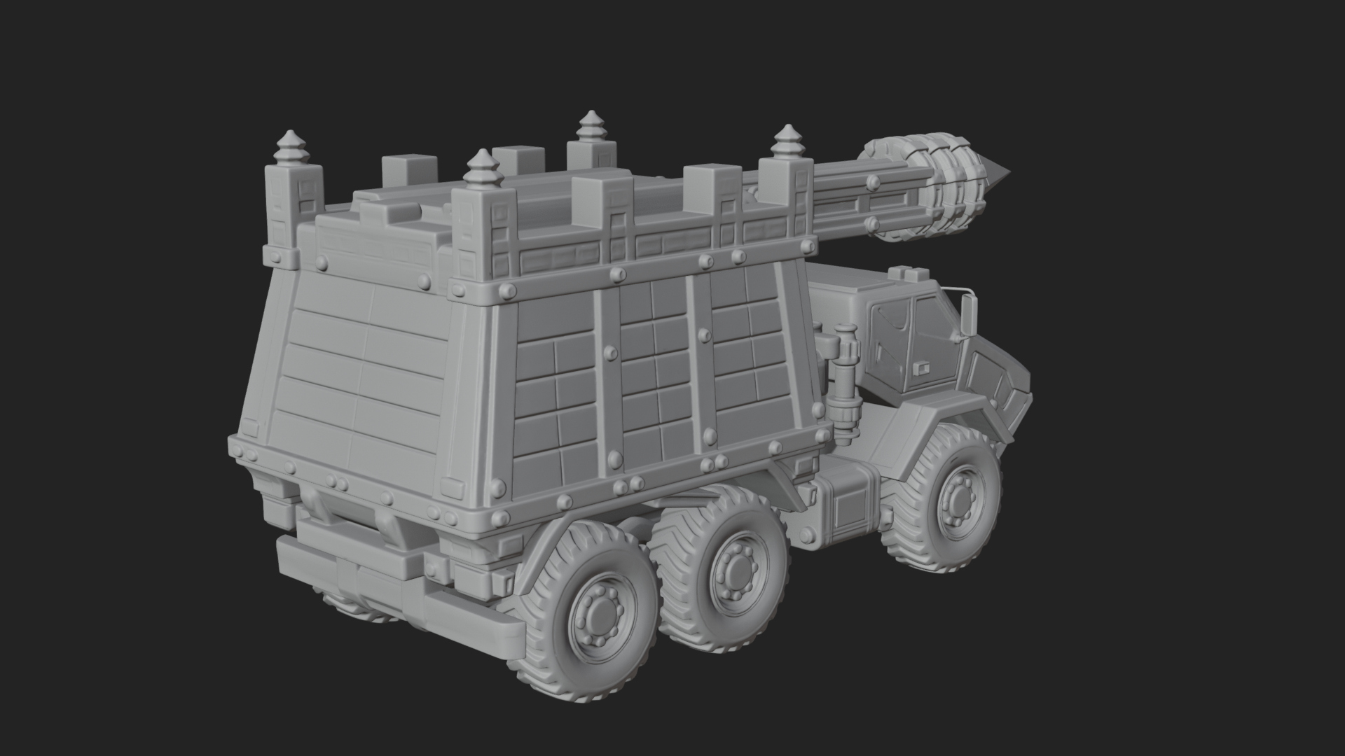 Armored Siege Truck Model Design 4 3D Print Model 3D Model