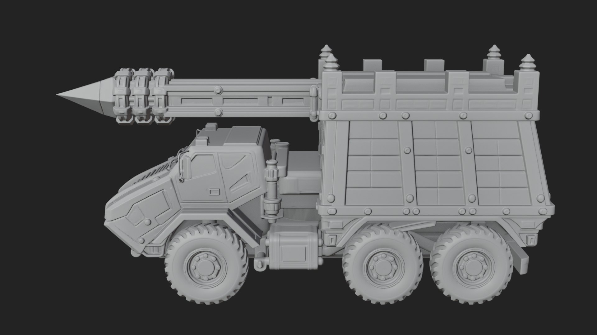 Armored Siege Truck Model Design 4 3D Print Model 3D Model