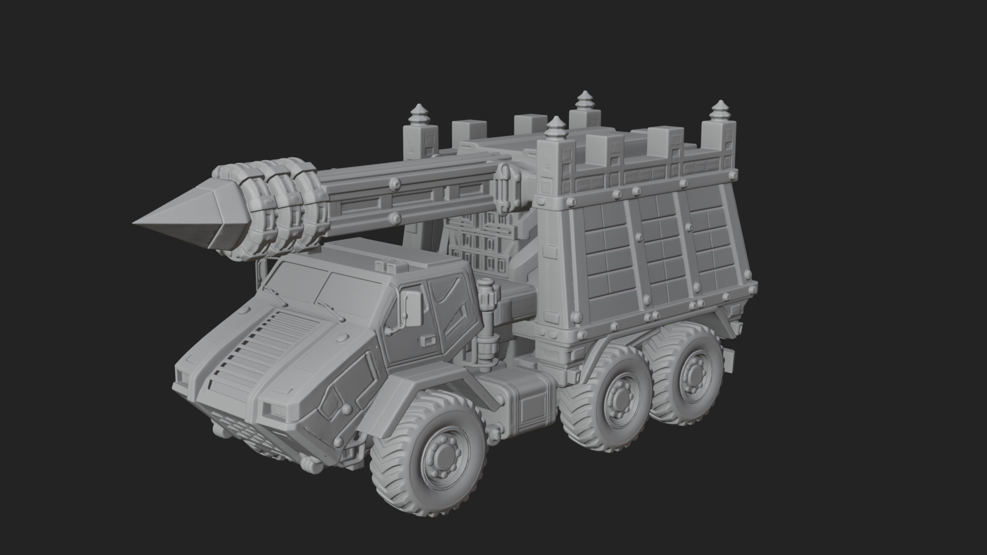 Armored Siege Truck Model Design 4 3D Print Model 3D Model