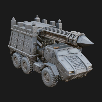 Armored Siege Truck Model Design 4 3D Print Model