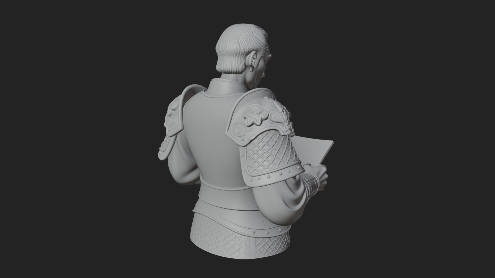 Armored Strategist Bust Design 1 3D Print Model 3D Model