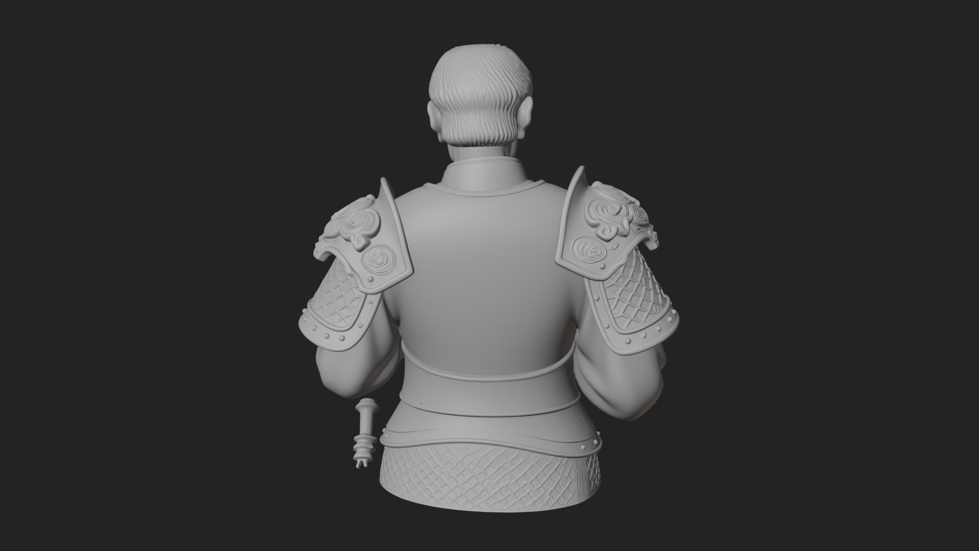 Armored Strategist Bust Design 1 3D Print Model 3D Model