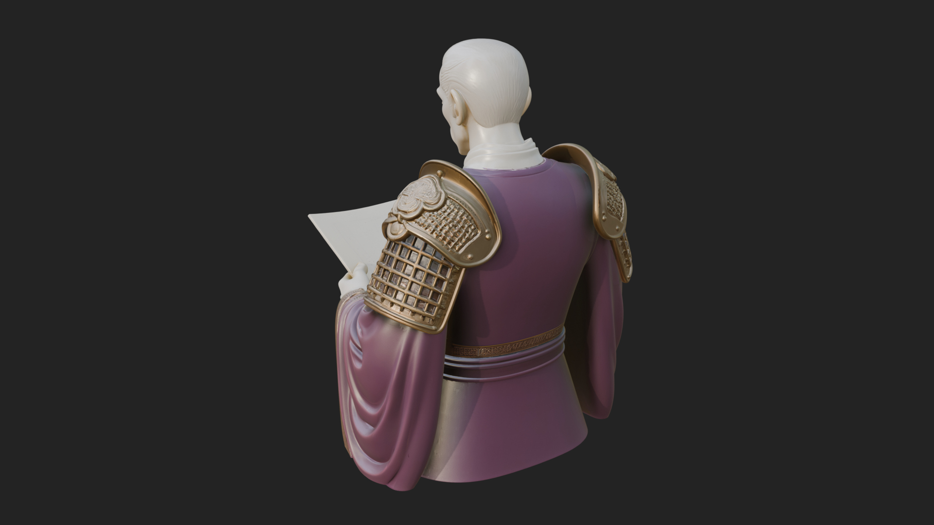 Armored Strategist Bust Design 2 3D Print Model 3D Model