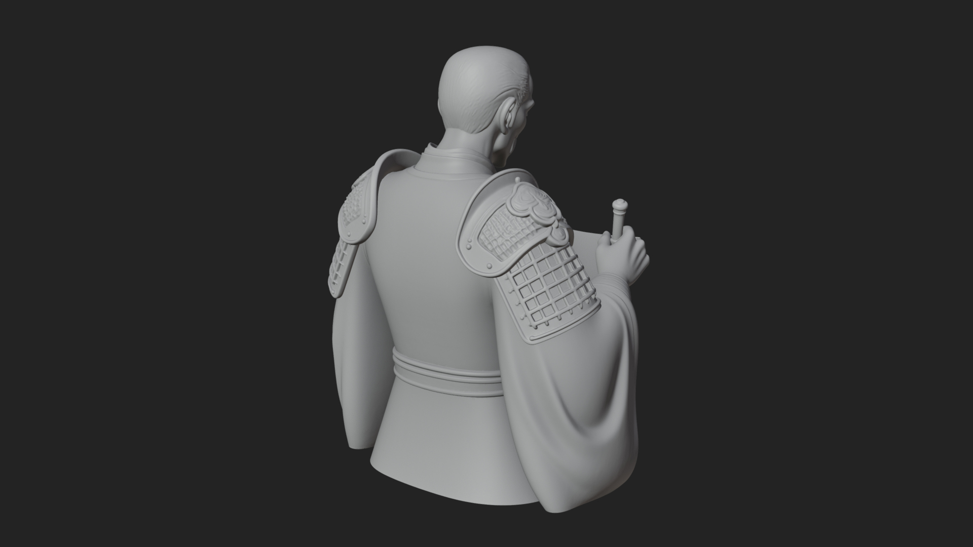 Armored Strategist Bust Design 2 3D Print Model 3D Model