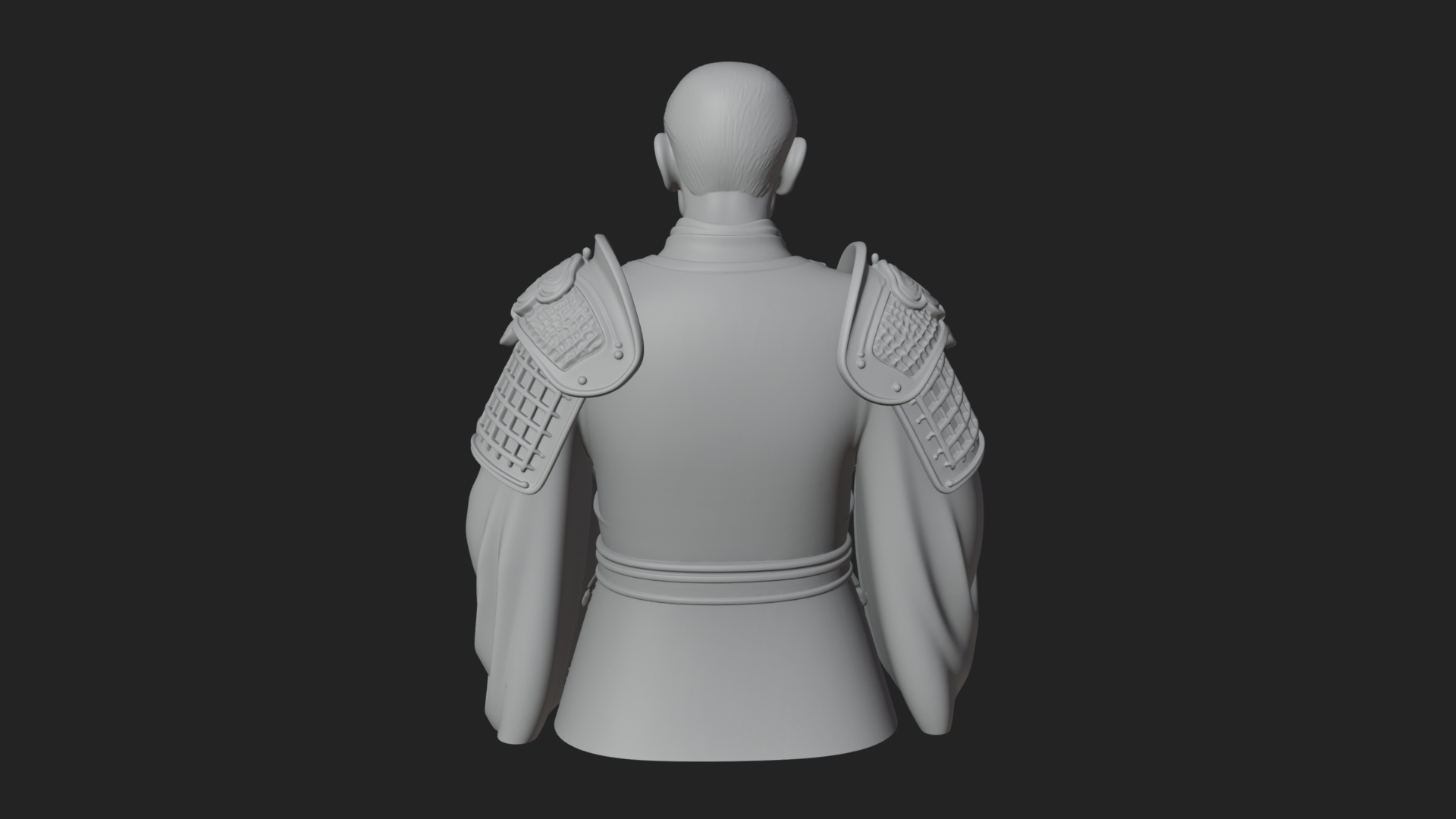 Armored Strategist Bust Design 2 3D Print Model 3D Model