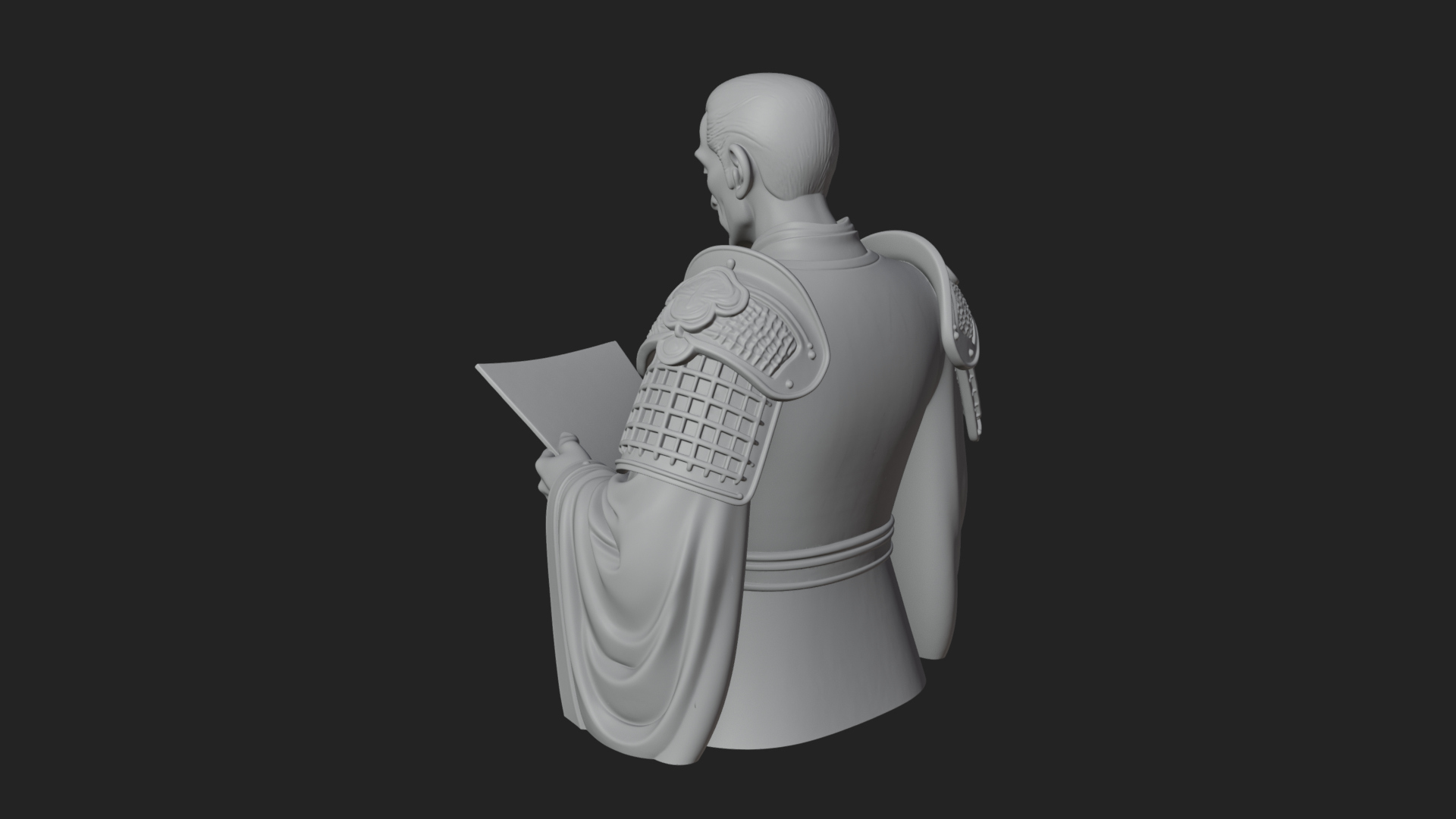 Armored Strategist Bust Design 2 3D Print Model 3D Model