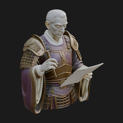 Armored Strategist Bust Design 2 3D Print Model