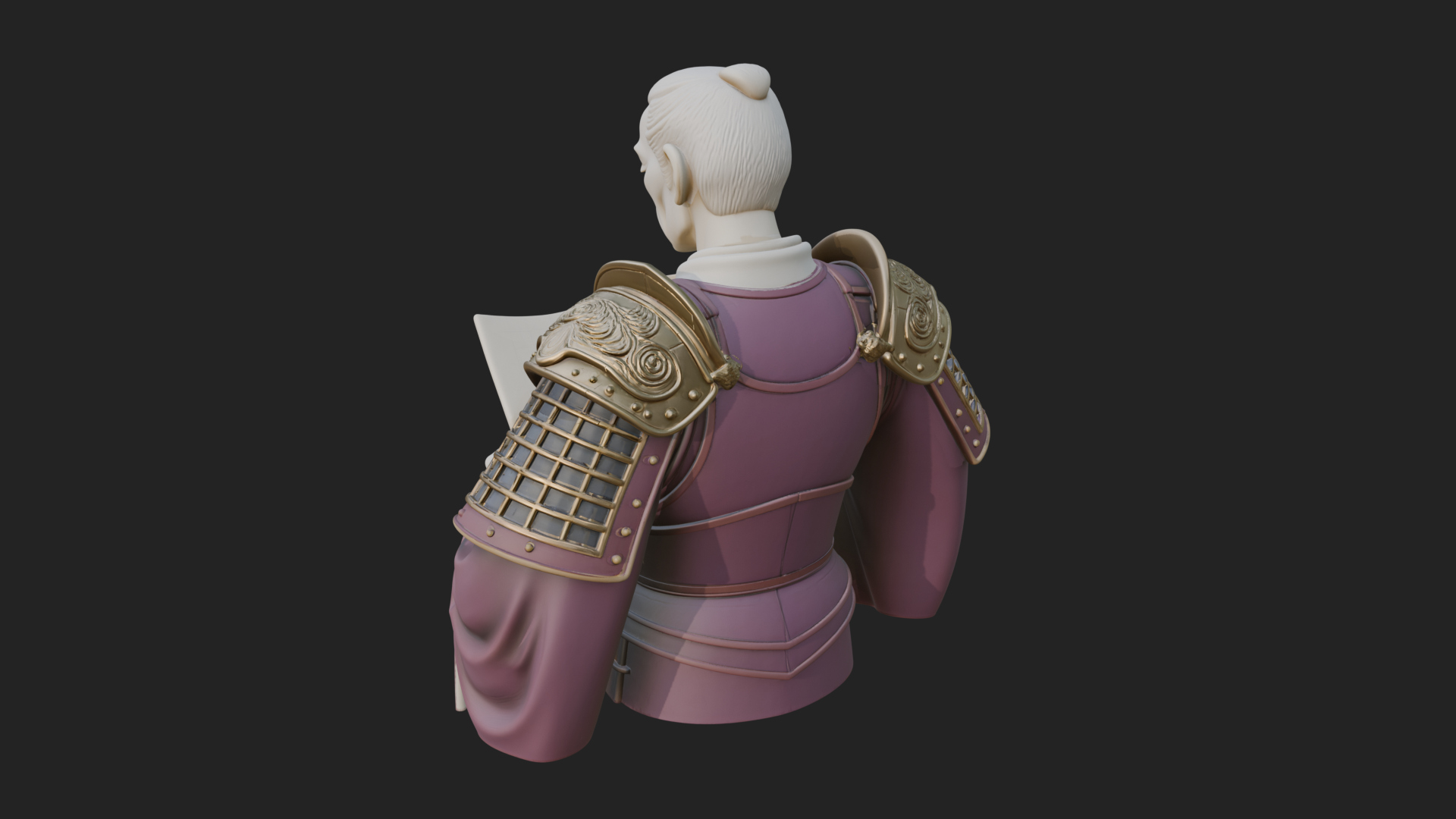 Armored Strategist Bust Design 3 3D Print Model 3D Model