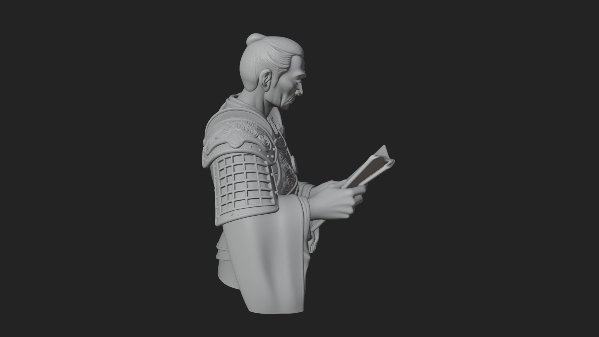 Armored Strategist Bust Design 3 3D Print Model 3D Model