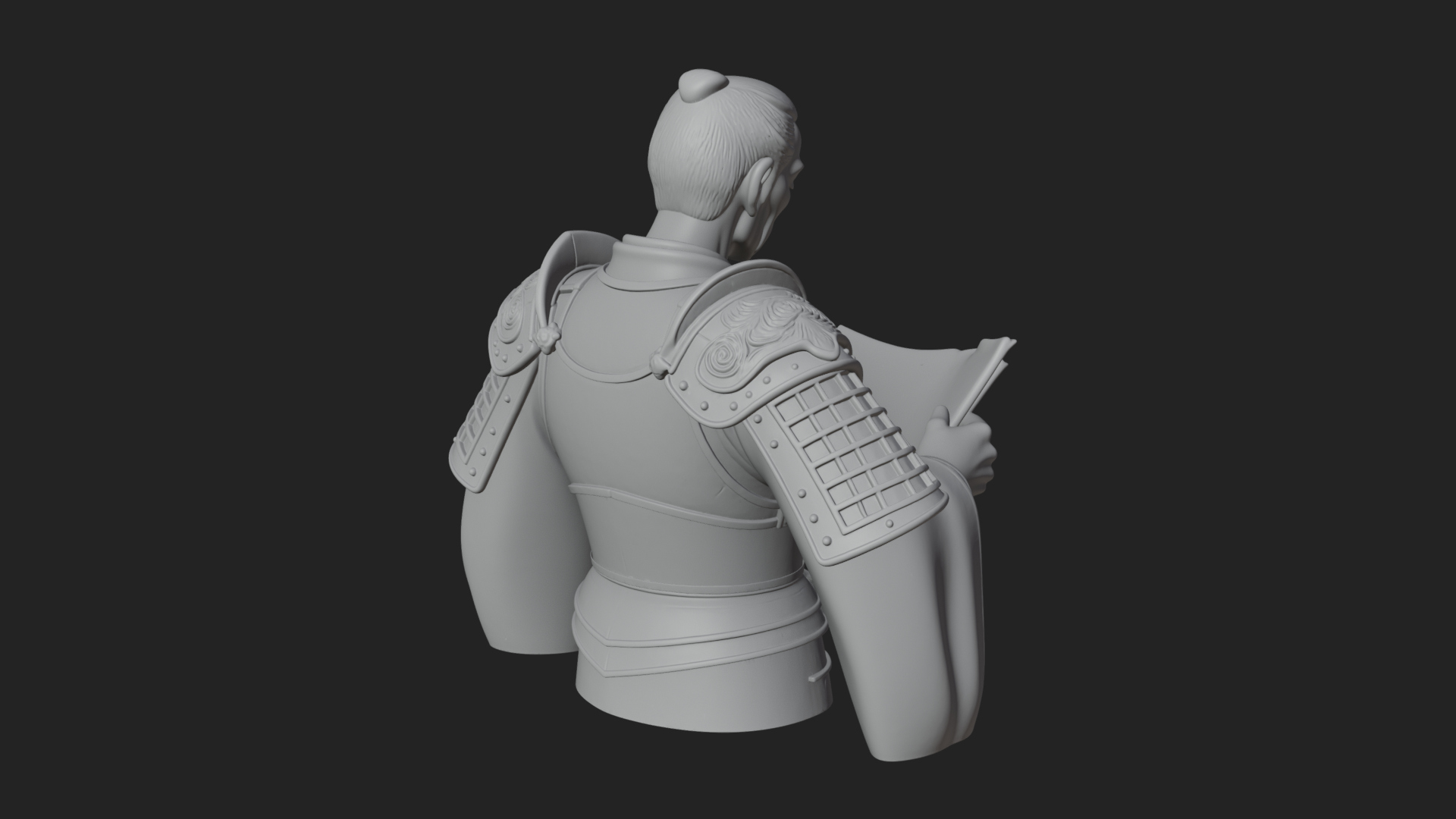 Armored Strategist Bust Design 3 3D Print Model 3D Model