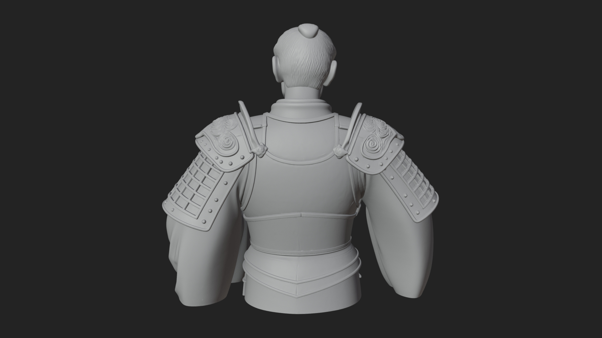 Armored Strategist Bust Design 3 3D Print Model 3D Model