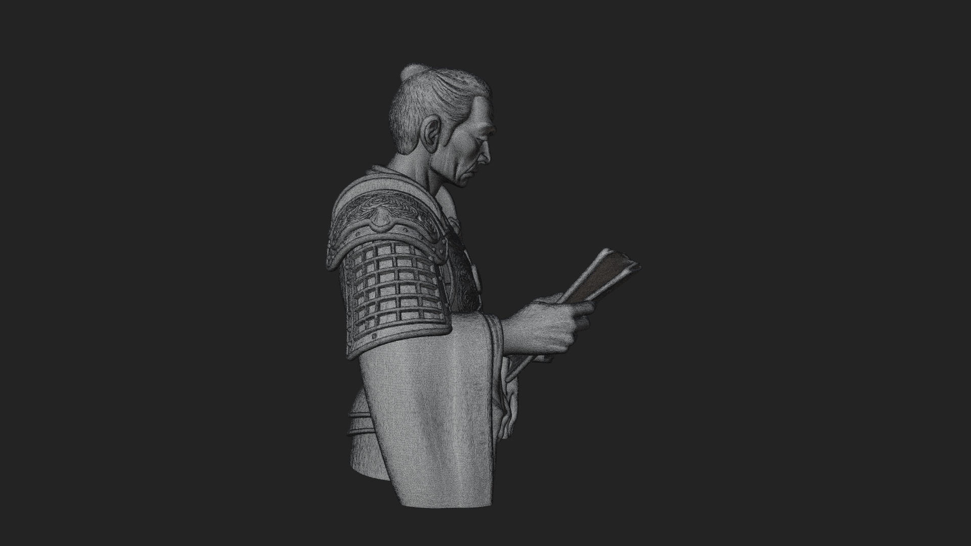 Armored Strategist Bust Design 3 3D Print Model 3D Model