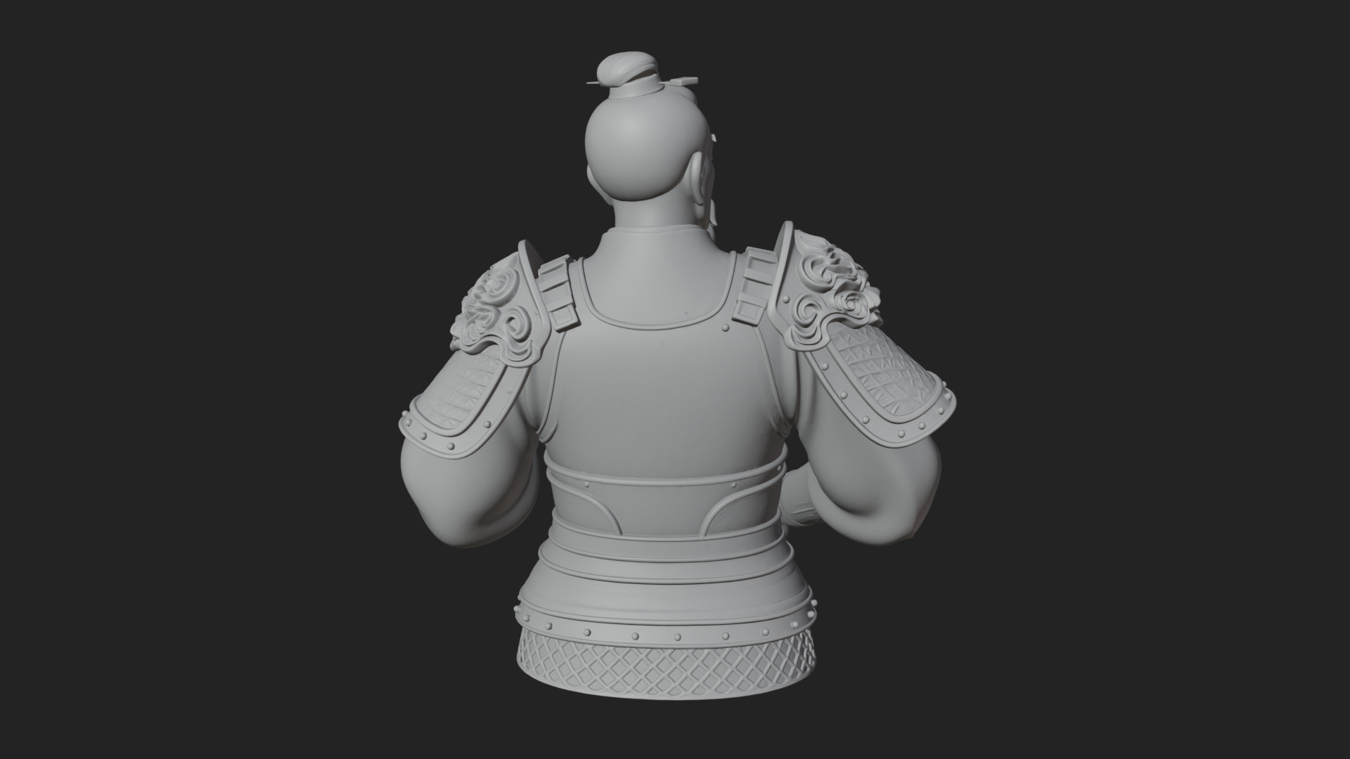 Armored Strategist Bust Design 4 3D Print Model 3D Model