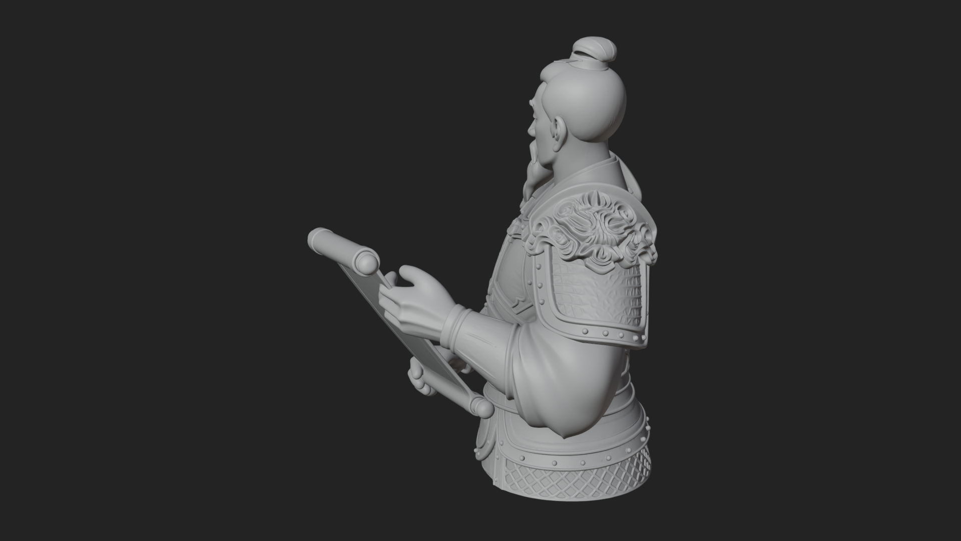 Armored Strategist Bust Design 4 3D Print Model 3D Model