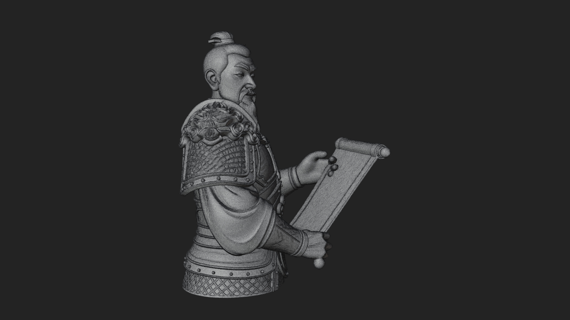 Armored Strategist Bust Design 4 3D Print Model 3D Model