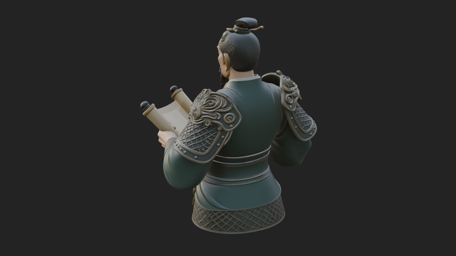 Armored Strategist Bust Design 5 3D Print Model 3D Model