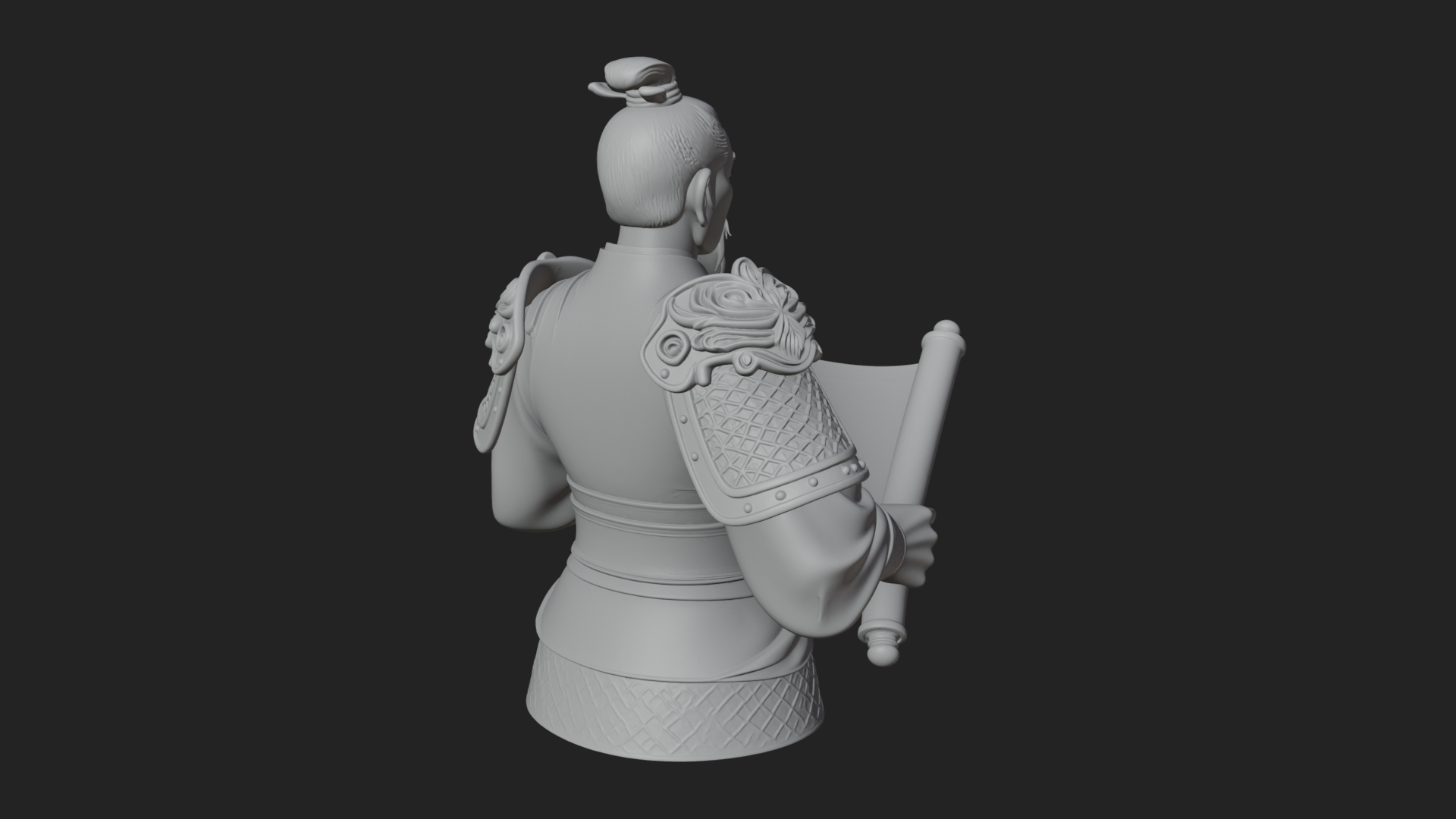 Armored Strategist Bust Design 5 3D Print Model 3D Model