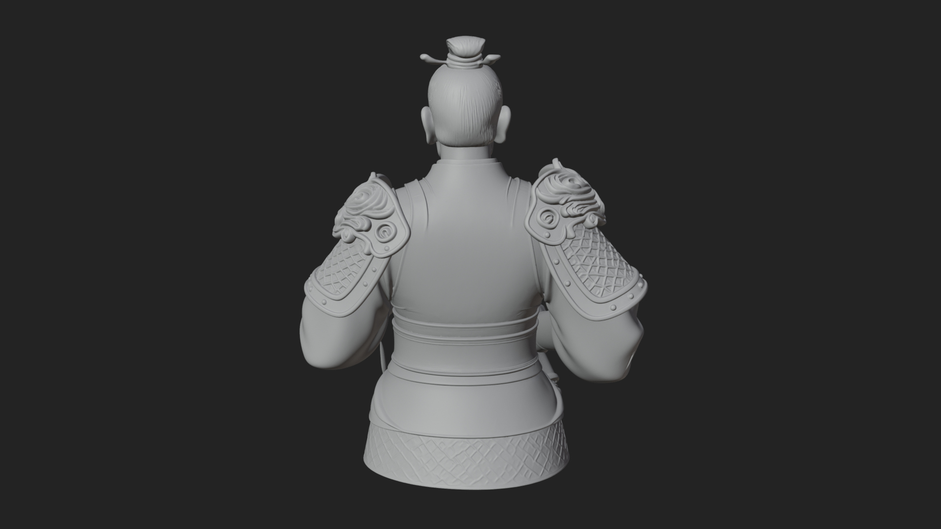 Armored Strategist Bust Design 5 3D Print Model 3D Model