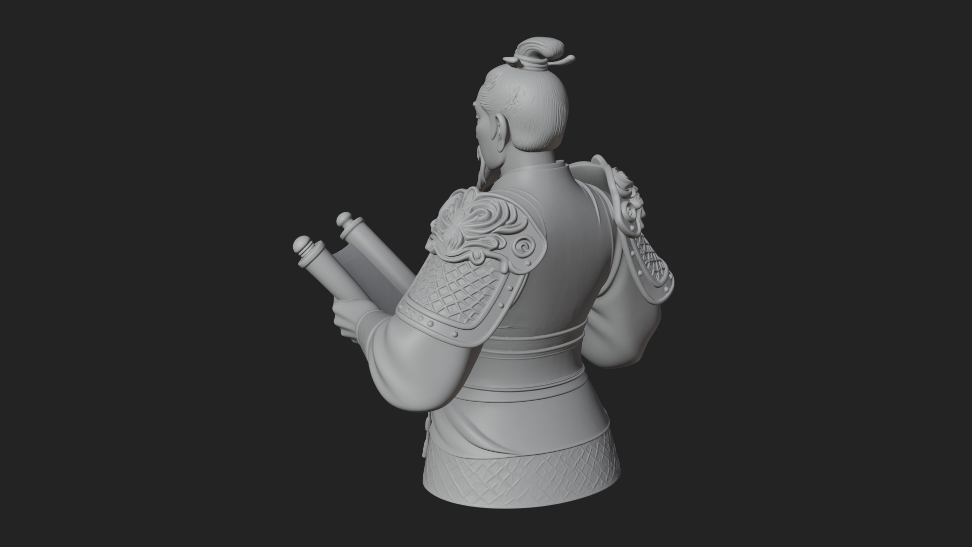 Armored Strategist Bust Design 5 3D Print Model 3D Model