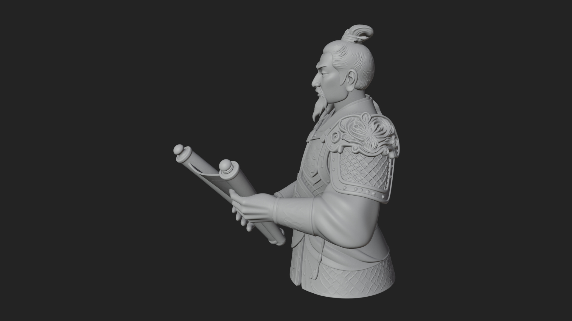 Armored Strategist Bust Design 5 3D Print Model 3D Model