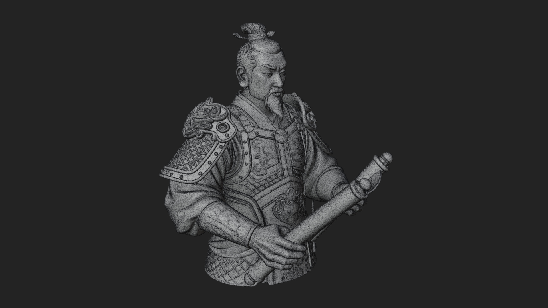 Armored Strategist Bust Design 5 3D Print Model 3D Model