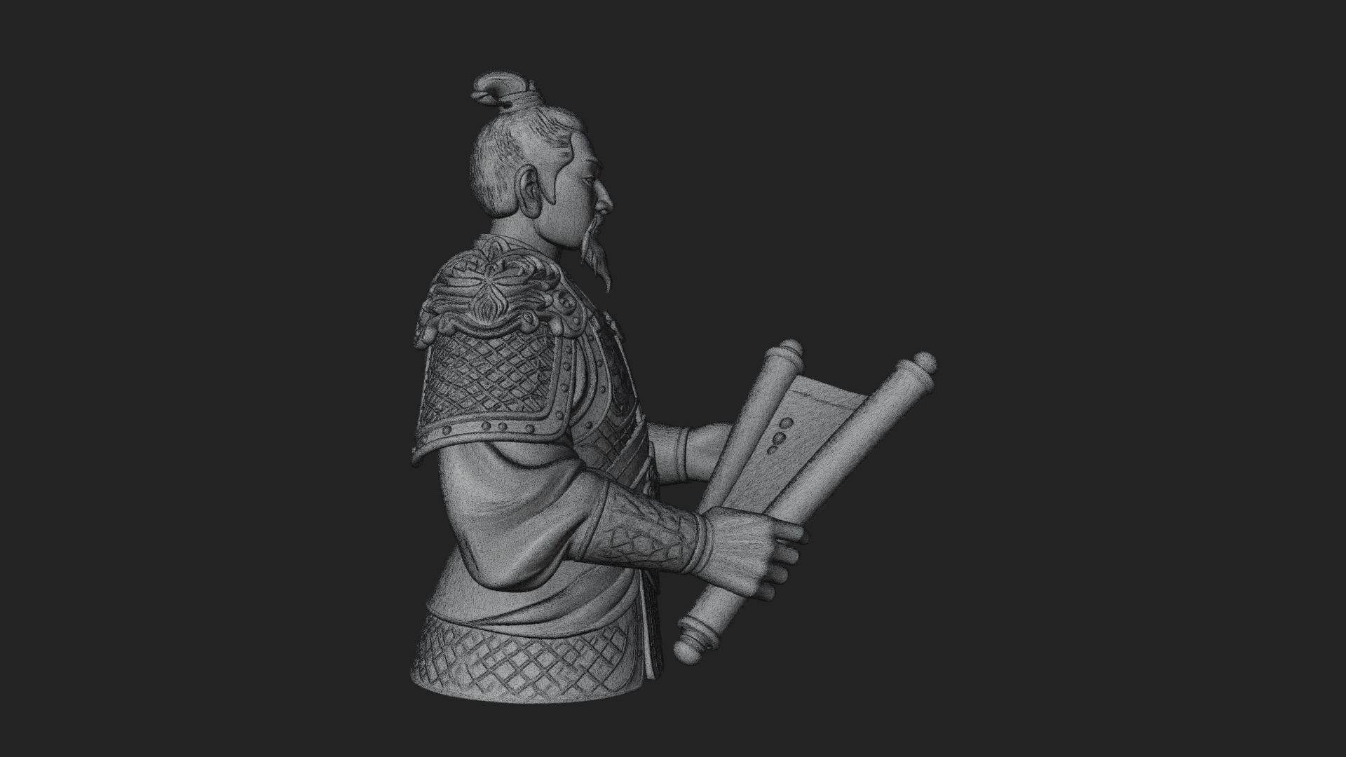 Armored Strategist Bust Design 5 3D Print Model 3D Model