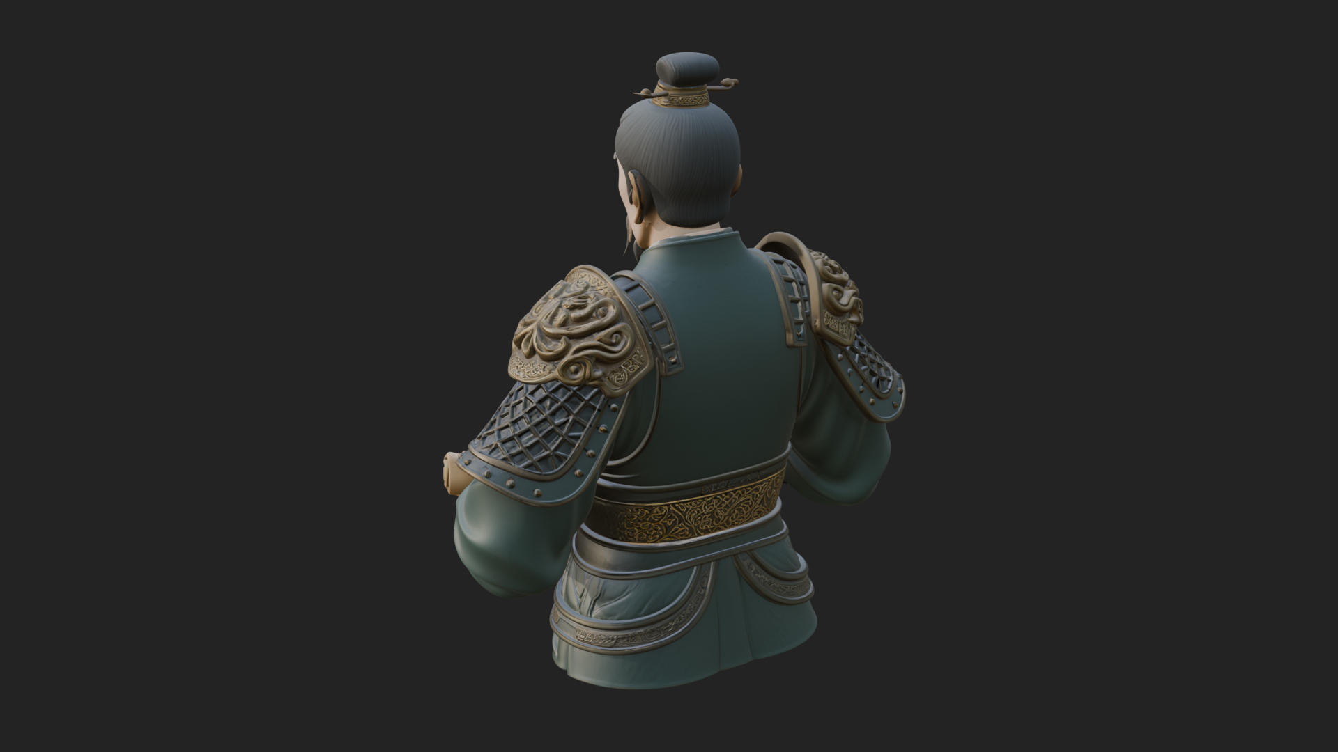 Armored Strategist Bust Design 6 3D Print Model 3D Model