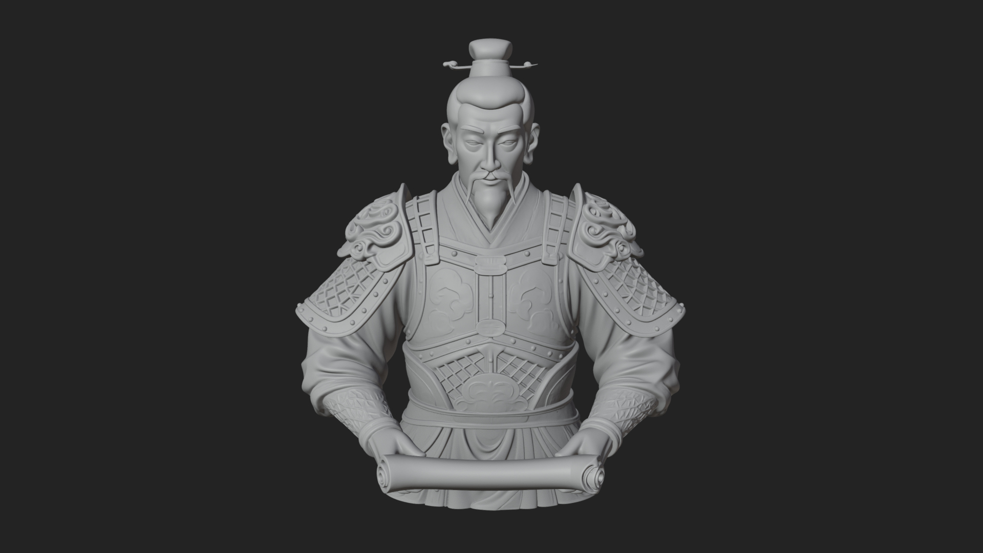Armored Strategist Bust Design 6 3D Print Model 3D Model