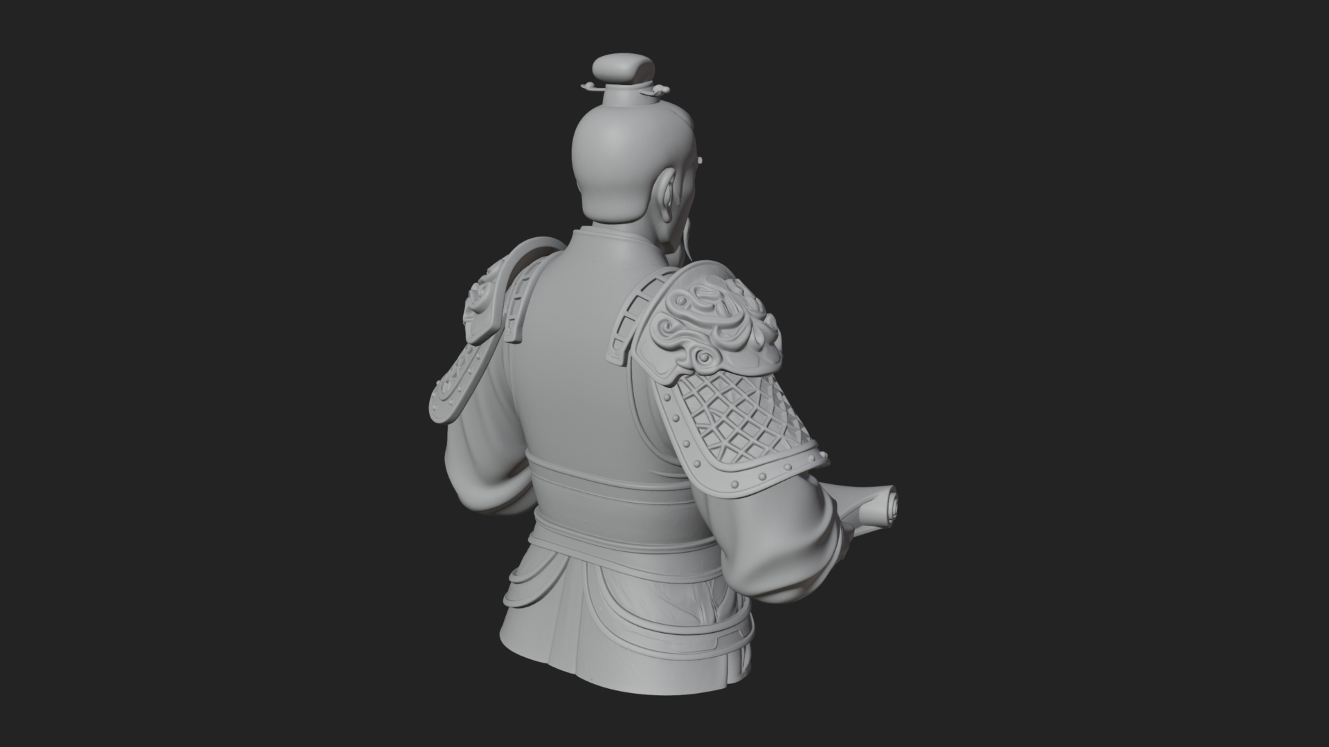 Armored Strategist Bust Design 6 3D Print Model 3D Model