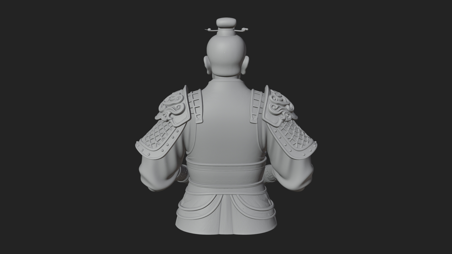 Armored Strategist Bust Design 6 3D Print Model 3D Model
