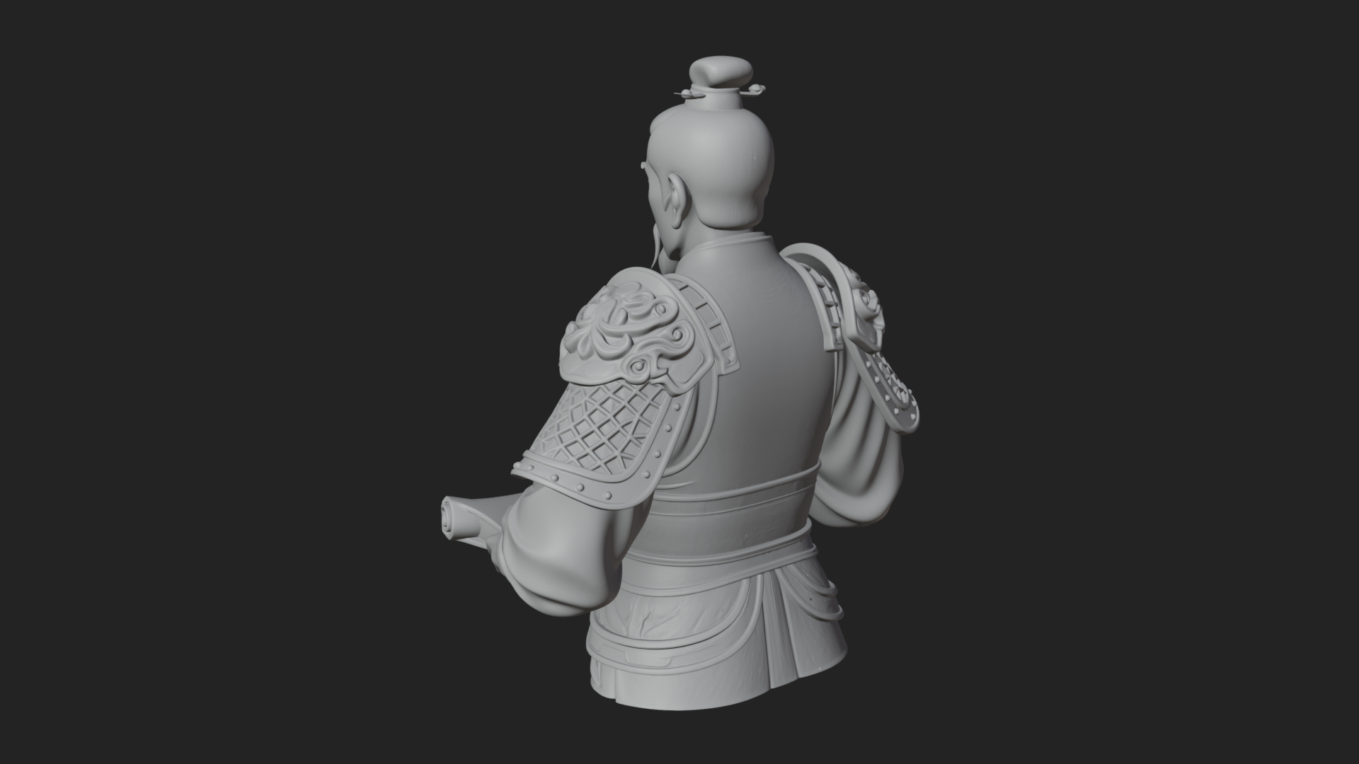 Armored Strategist Bust Design 6 3D Print Model 3D Model