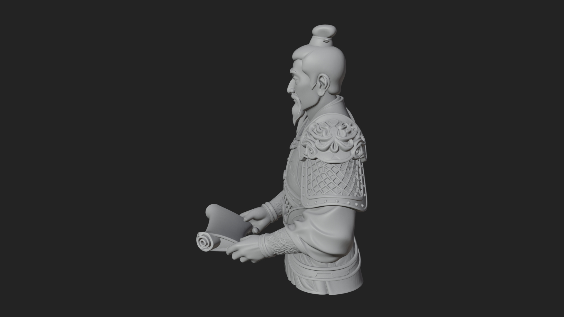 Armored Strategist Bust Design 6 3D Print Model 3D Model