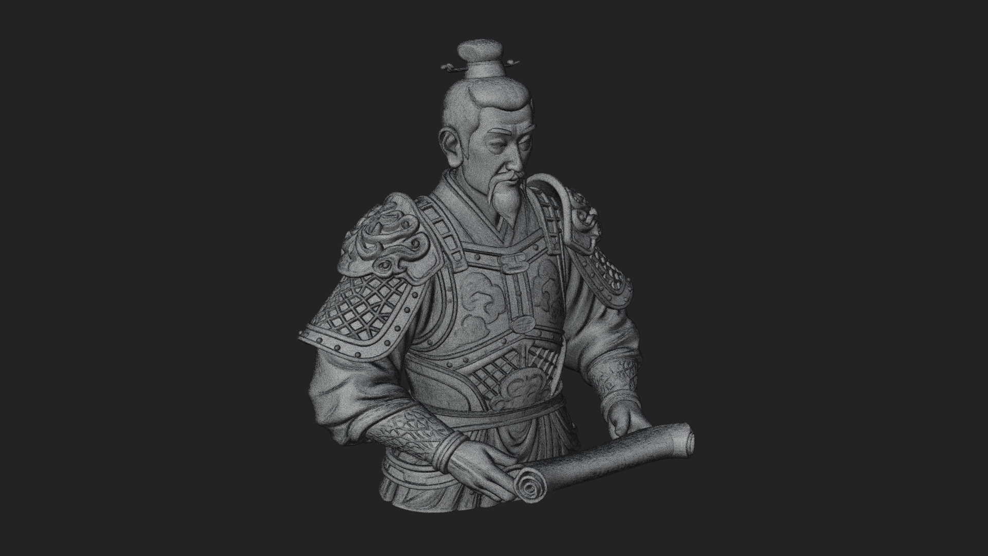 Armored Strategist Bust Design 6 3D Print Model 3D Model