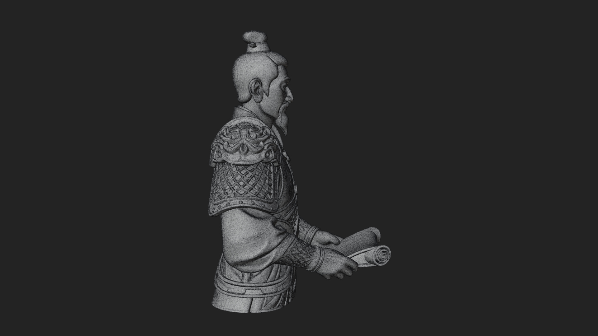 Armored Strategist Bust Design 6 3D Print Model 3D Model