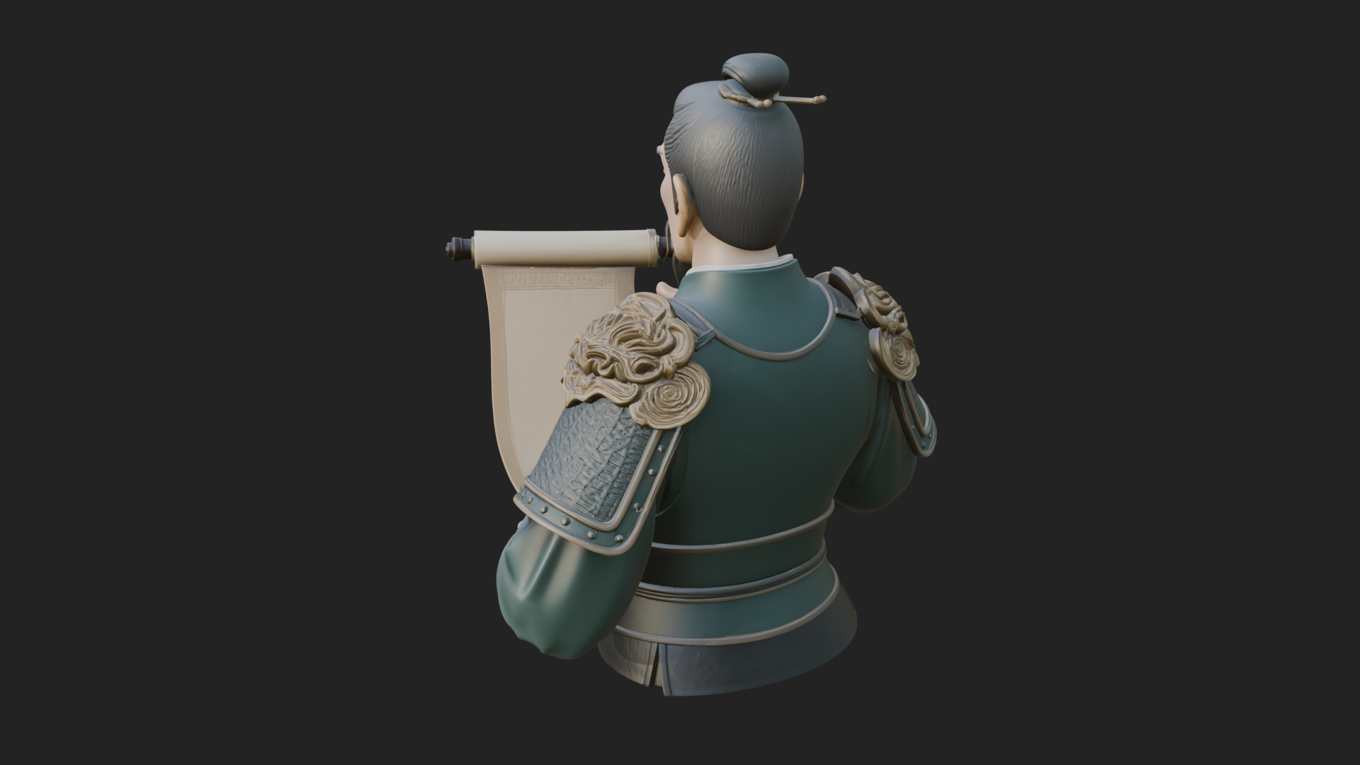 Armored Strategist Bust Design 7 3D Print Model 3D Model