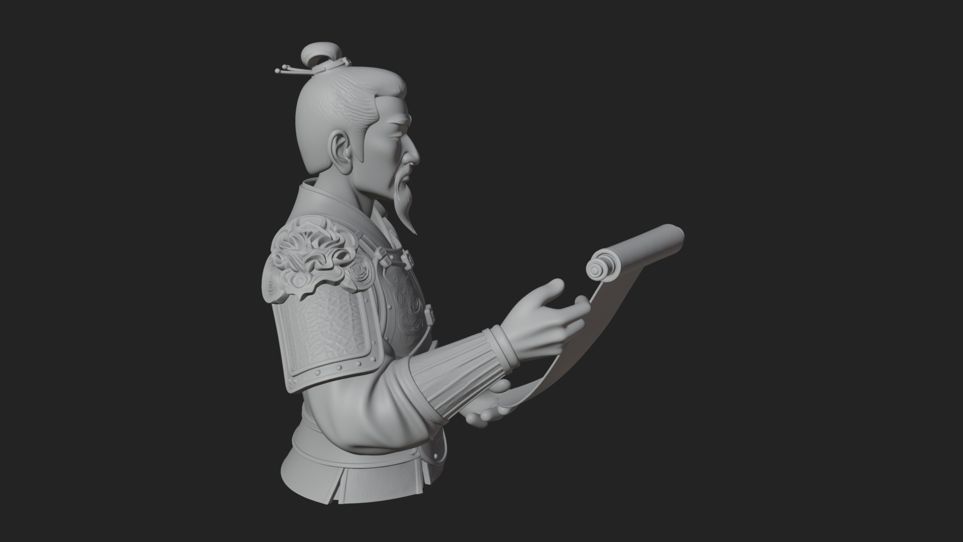 Armored Strategist Bust Design 7 3D Print Model 3D Model