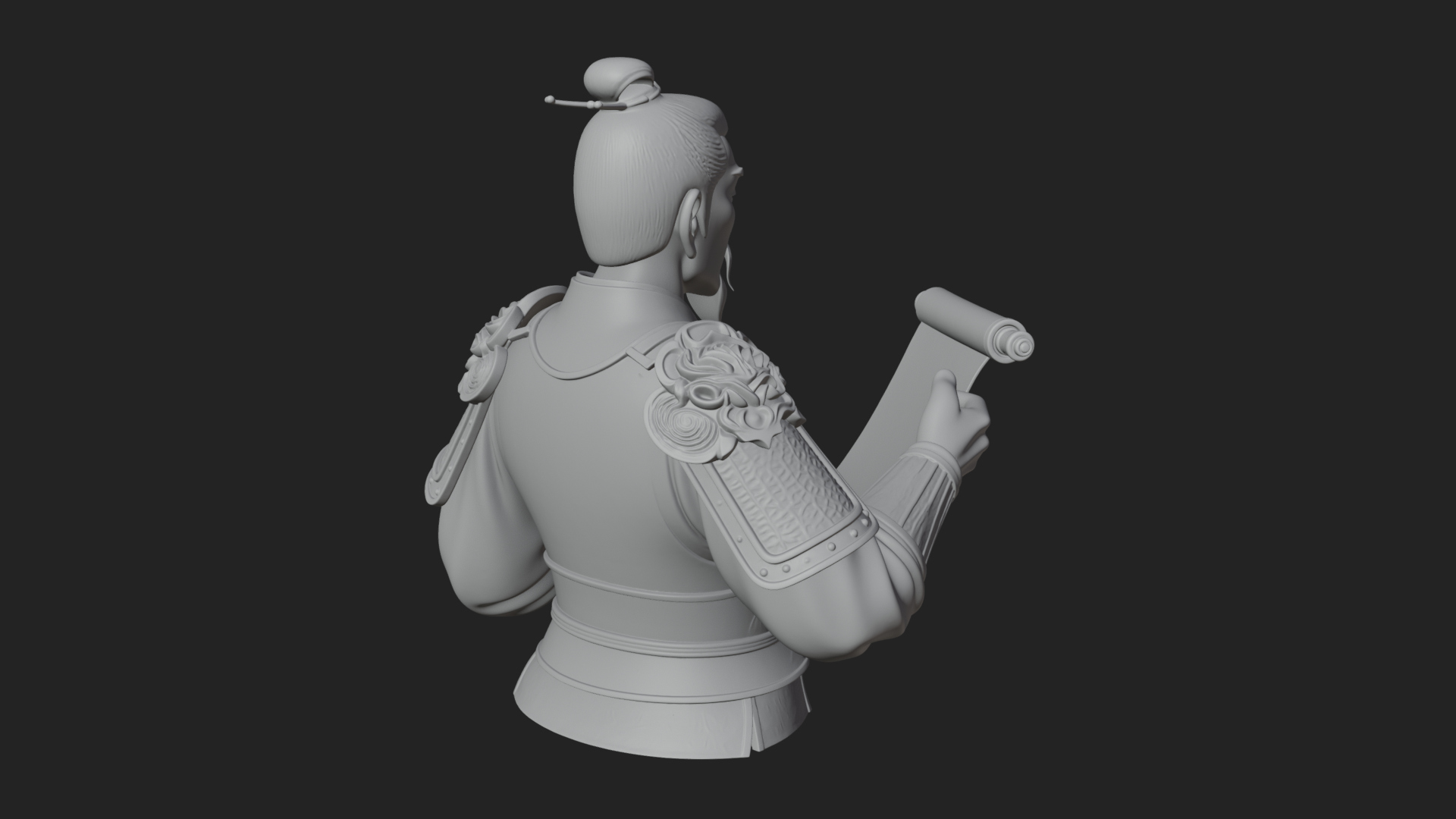 Armored Strategist Bust Design 7 3D Print Model 3D Model