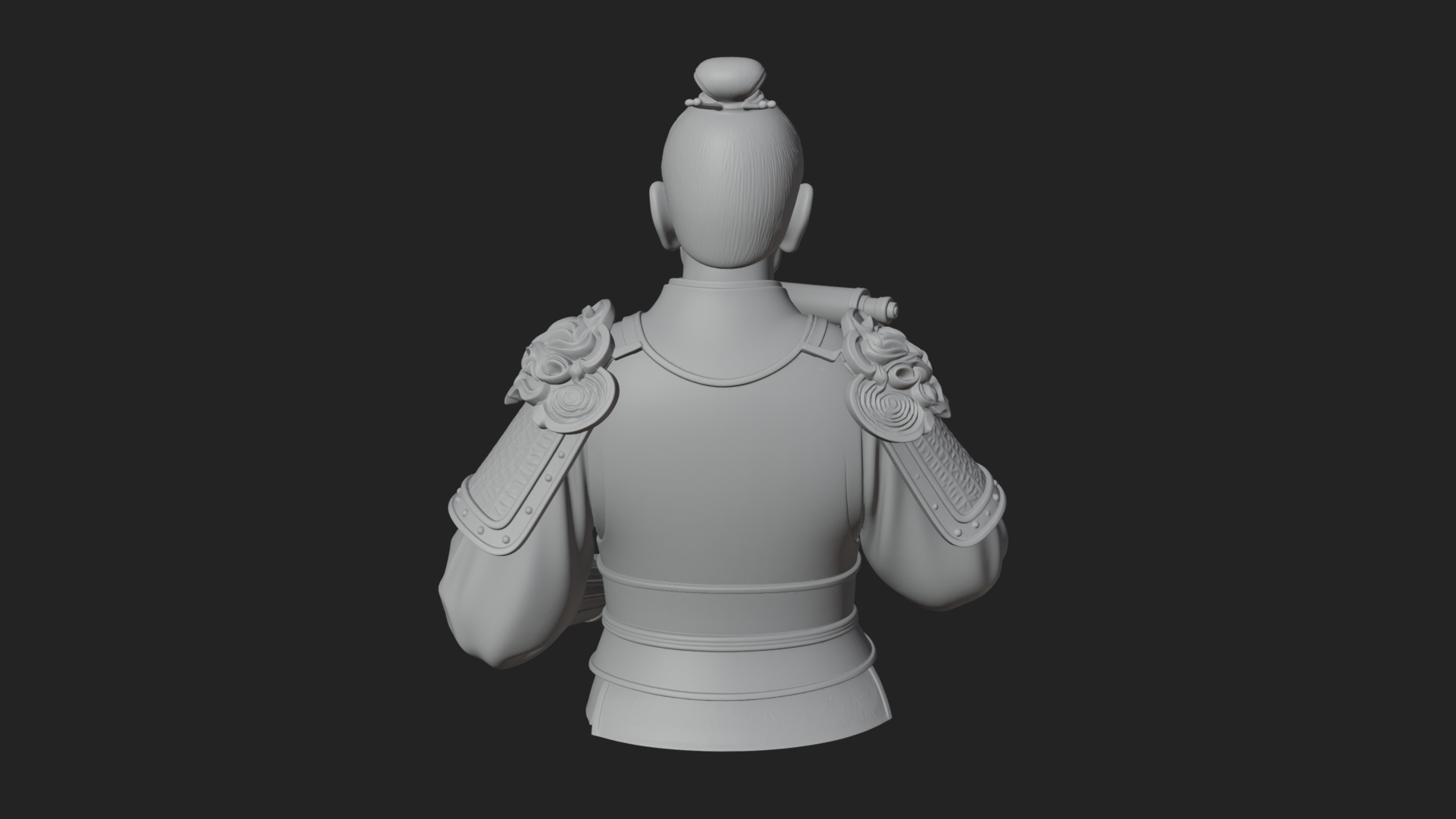 Armored Strategist Bust Design 7 3D Print Model 3D Model