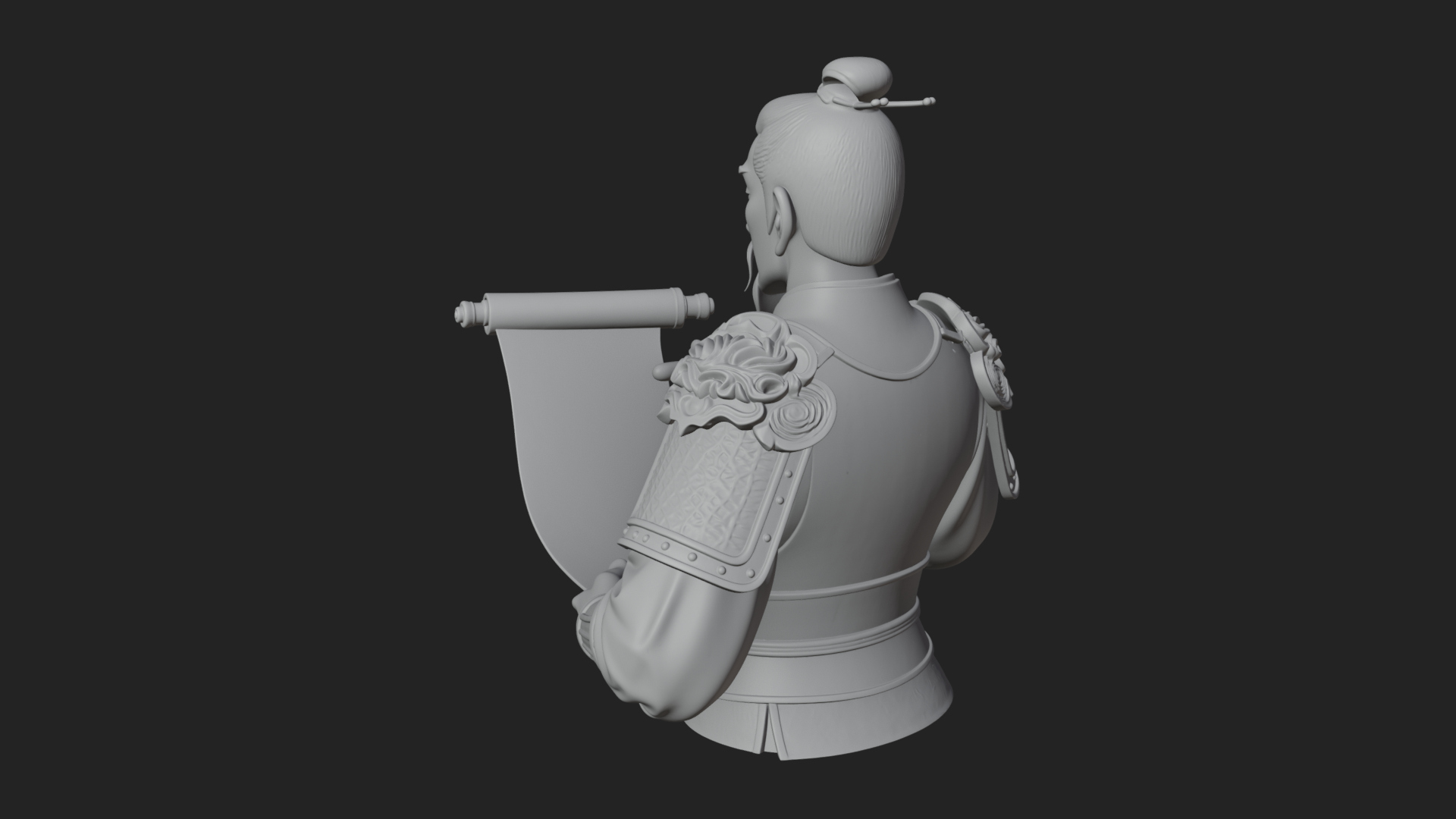 Armored Strategist Bust Design 7 3D Print Model 3D Model