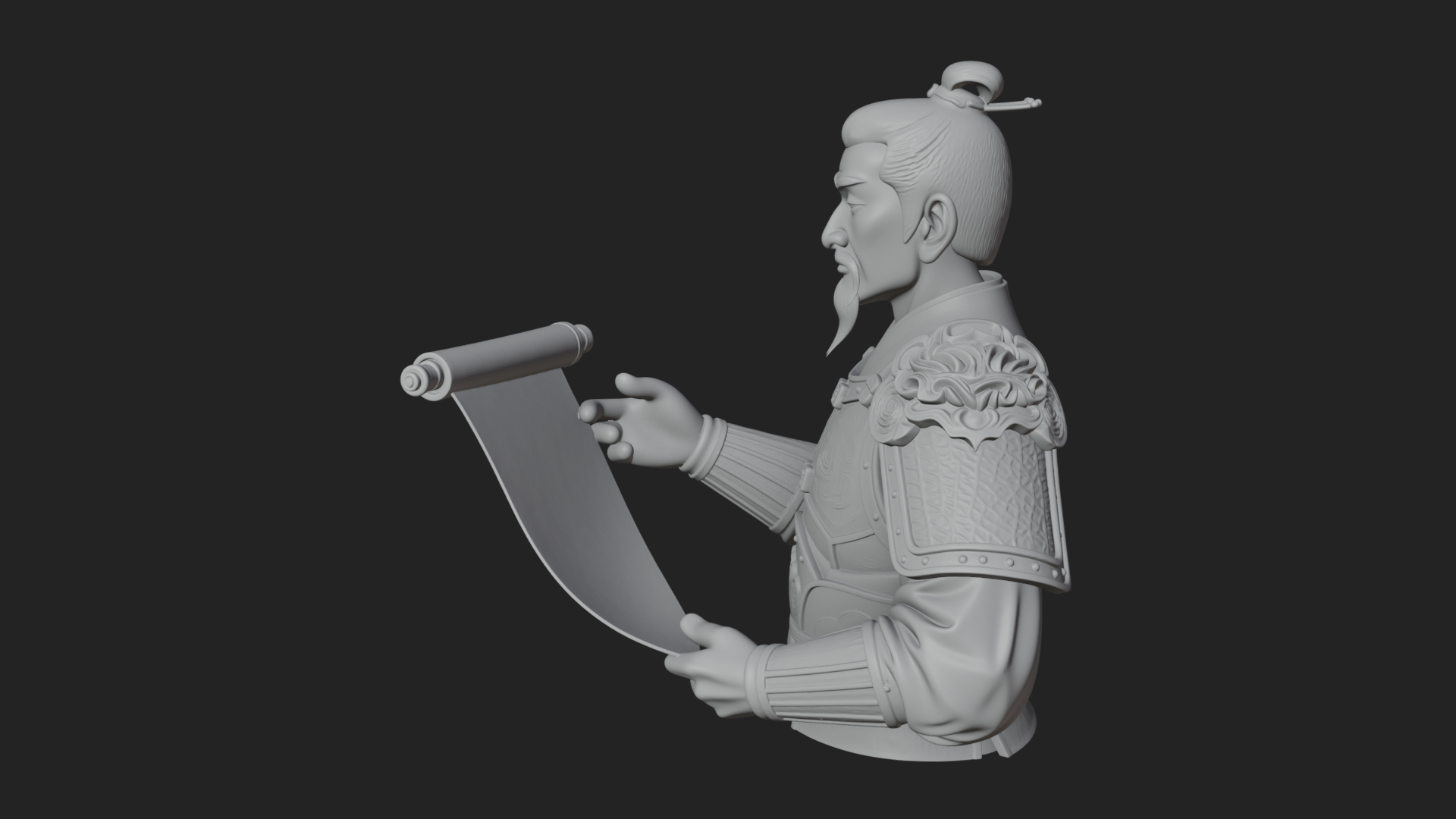 Armored Strategist Bust Design 7 3D Print Model 3D Model
