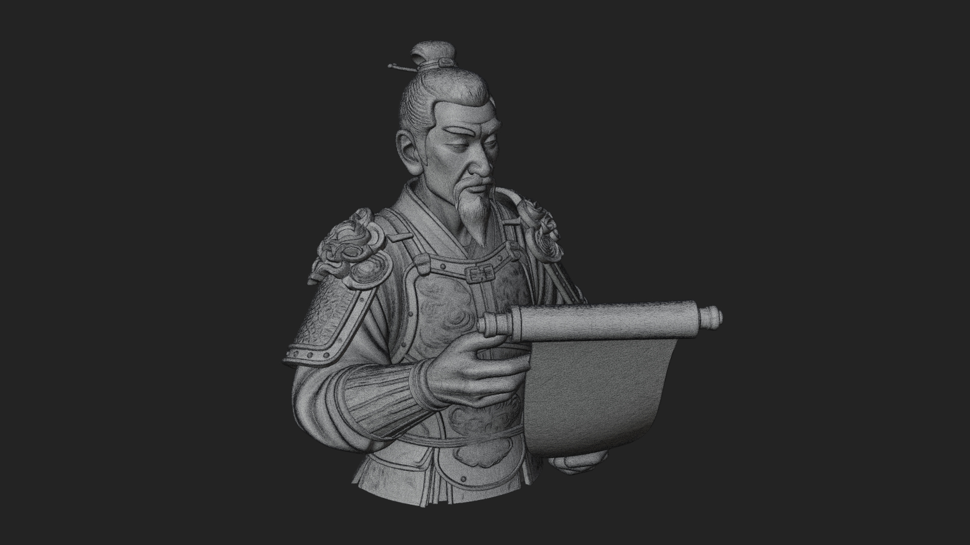Armored Strategist Bust Design 7 3D Print Model 3D Model