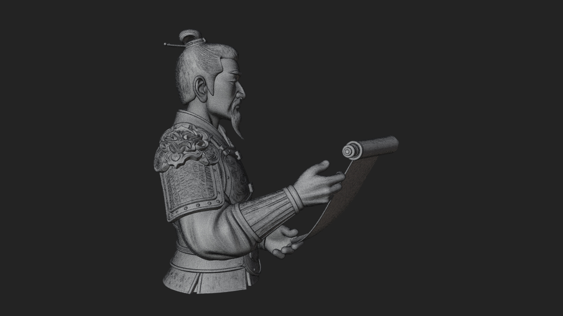 Armored Strategist Bust Design 7 3D Print Model 3D Model