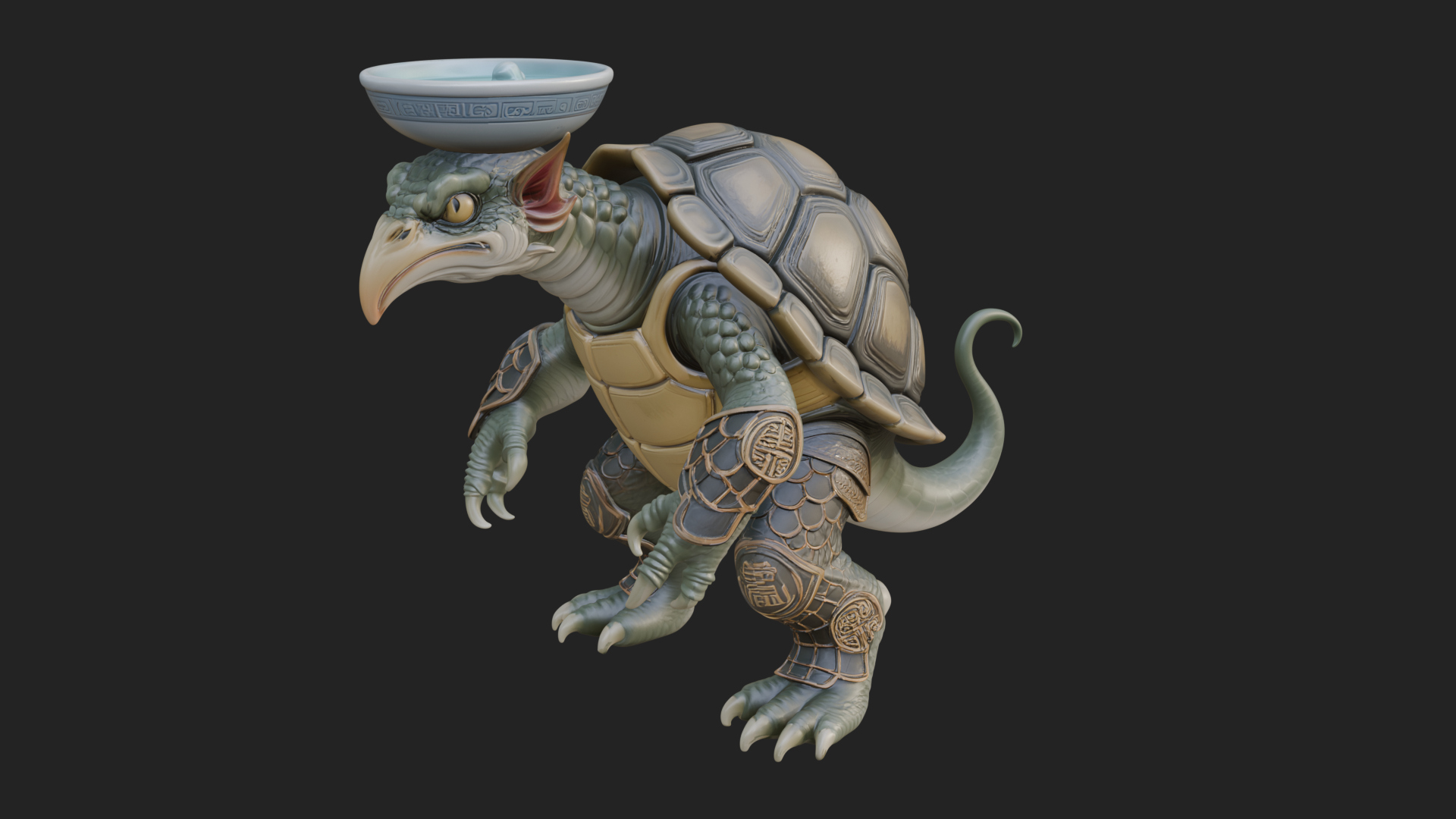 Armored Turtle Beast Statue Design 1 3D Print Model 3D Model